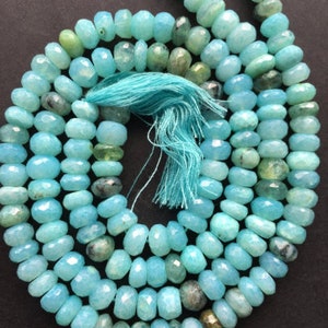 8MM Peruvian Opal Mystic Faceted Roundel, Opal Coating Beads, Top Quality Beads Full Strand 14&quot;