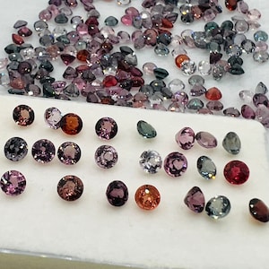 Spinel faceted loose stone • Size 4mm, pack of 6 pc, Mix color, Natural spinel.