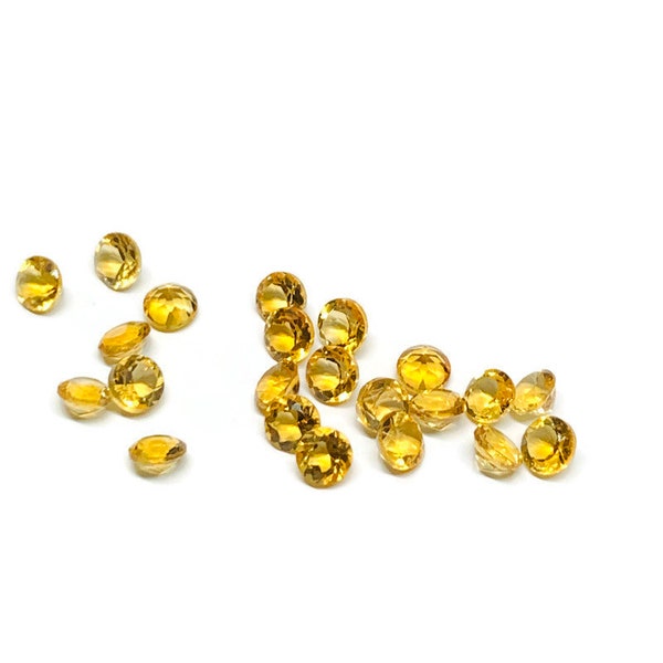 Citrine Round Cut 3 mm size Pack of 10 pcs  AAA Quality- Natural Citrine faceted - Citrine Loose Stone