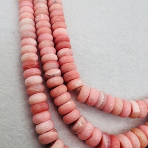 Pink Opal Roundel 10 mm , Top quality beads , Length 15.5 Inch, gemstone beads Peruvian Pink Opal