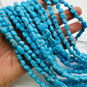 Kingman Turquoise Nugget Beads • 6-11 X 6-9 mm Size • AAA Quality •  Length 40cm • Natural American Turquoise