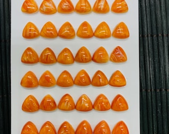 10 mm Spiny Oyster Shell Triangle Cabochon • Set van 2 stuks • AAA-kwaliteit • Natuurlijke Spiny Oyster Cabochon