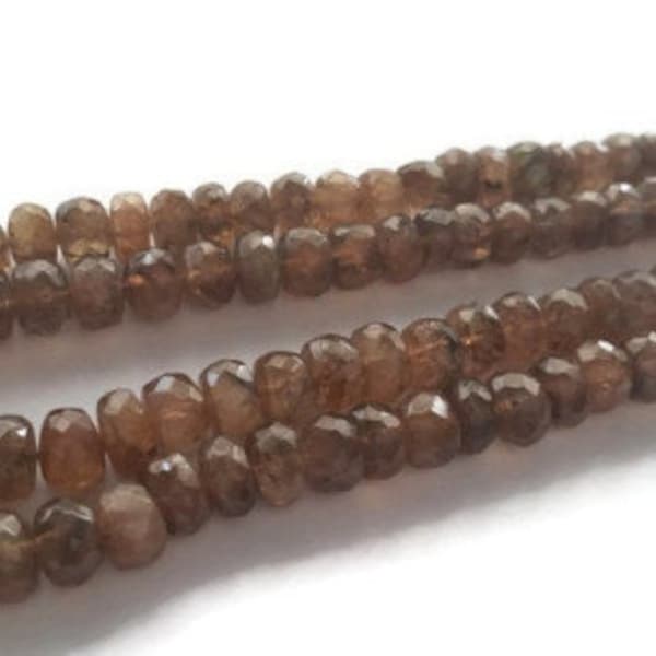 Andalusite Roundel faceted 5-7MM Fine Quality, Hand cut faceted roundel , length 15'' , gemstone faceted beads