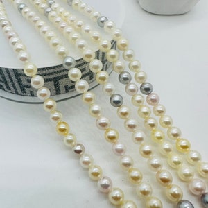 Akoya Pearl Round beads - 5.5 - 6  mm Size -  AAAA Quality - 40cm Length - Origin Japan - Akoya Pearl Multi Color