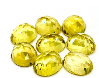 レモンクォーツ 10 x 12 MM ラウンド ローズカット - 4 個パック - AAA