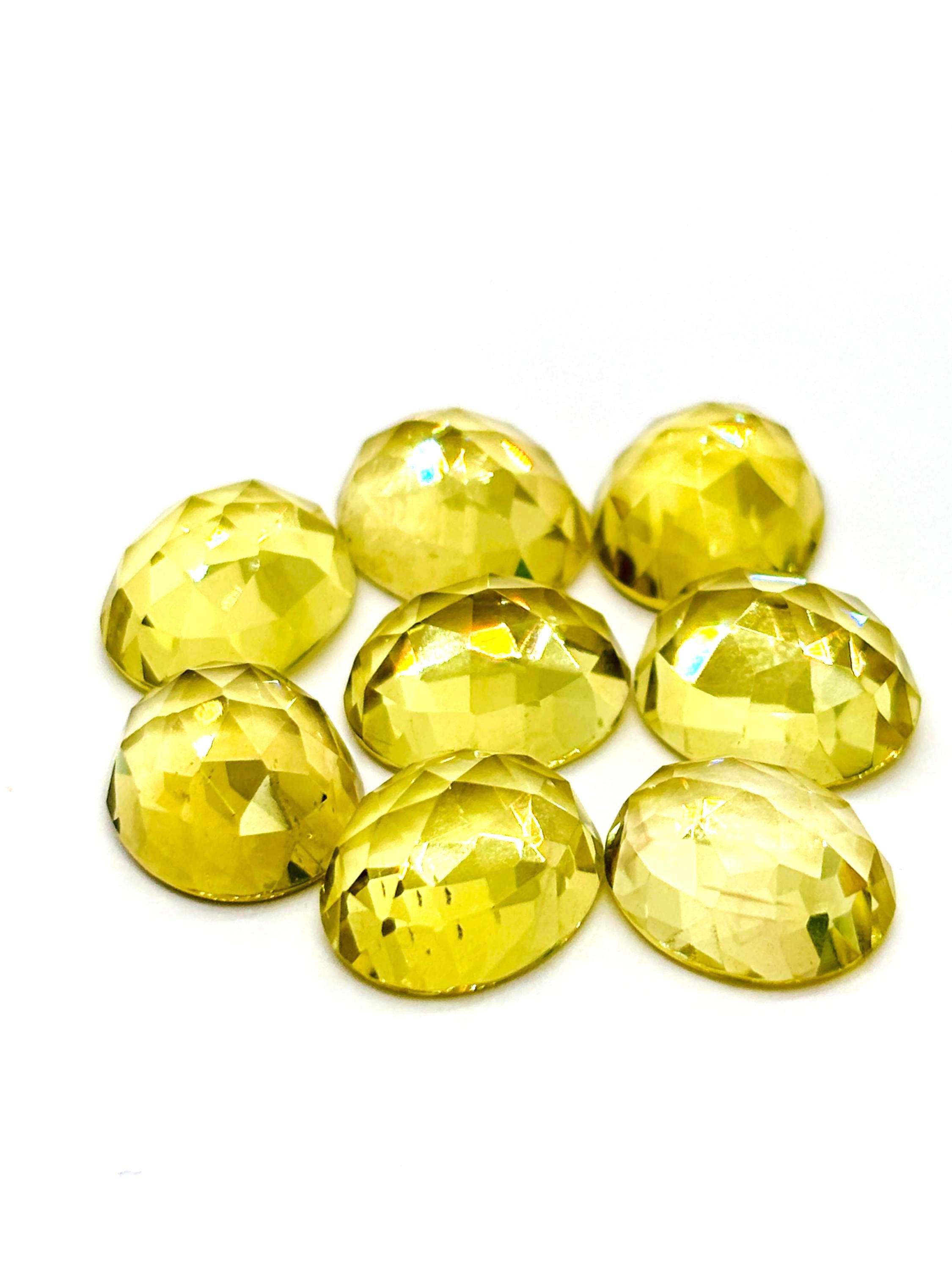 レモンクォーツ 10 x 12 MM ラウンド ローズカット - 4 個パック - AAA