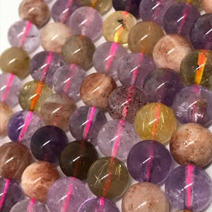 6MM Super Seven Round beads, AA Quality perfect round shape , length is 16&quot;