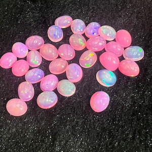 Opal Cabochon 8X10mm Size • pack of 1 Pcs AAA Quality • Natural Opal  pink color Treated Color • Ethiopian Opal  Cabochon