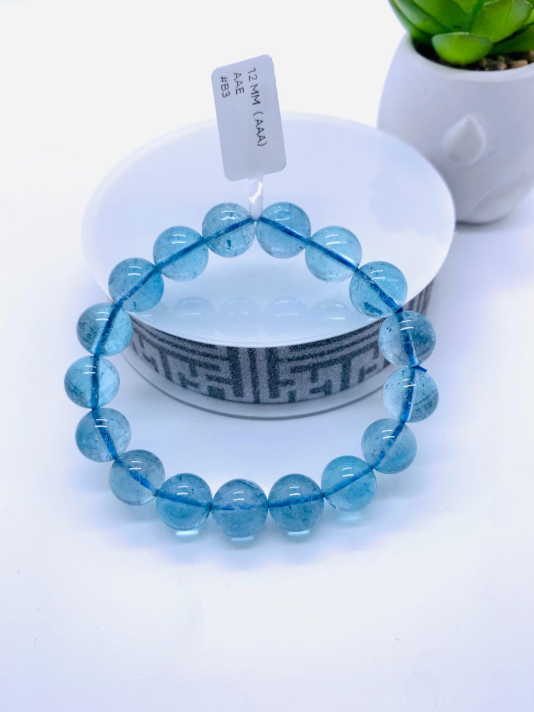 12 Mm Blue Topaz Bracelet - Code B3 - AAA Quality 7.5 Inch Length ...