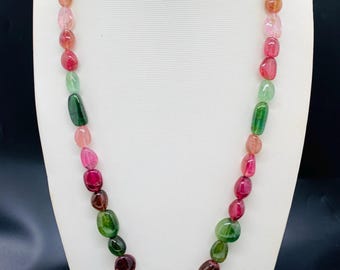 Tourmaline Nugget Necklace - 9x11 to 17x19  mm Size - Code T3 - Weight 337 cts - AAA Quality - Natural Multi Tourmaline Necklace