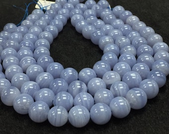 Ronde blauwe agaatkralen van 10 mm , kralen van topkwaliteit in groothandelsprijs , lengte in 40 cm