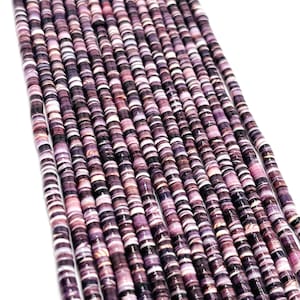 Wampum Quahog Shell Beads •3MM Size • 40 cm length (4A) • AAA Quality • Natural Wampum Shell • Purple Color • Origin East Coast USA