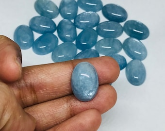 Confezione da 1 cabochon di acquamarina da 13 x 18 mm - Cabochon di qualità AAA - Cabochon di acquamarina naturale