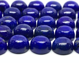 Cabochon di lapislazzuli blu rotondo da 6 mm / Confezione da 4 pezzi / Qualità AAA / Cabochon di lapislazzuli rotondi / Cabochon di lapislazzuli da 6 mm / Lapislazzuli pirite dorata