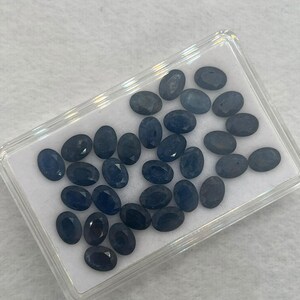Blue Sapphire 8X6MM Faceted -Pack of 4 Pcs -AAA Quality Sapphire cabs • Blue Sapphire • Not Heated