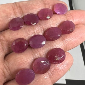 Pink Sapphire Oval Faceted 9X11MM Size AAA Quality Sapphire cabs • Natural Pink Sapphire • Sapphire Cabochon (Pack of 1 Pcs)