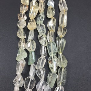 Aquamarine Faceted Nuggets 10x14mm approx, 14 Inch Strands, AAA Quality