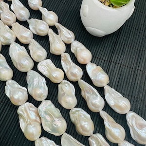 Freshwater Pearl Baroque Beads- Size 20-24 mm - Code #A3-  4A Quality - Length 40cm - Pearl Extra Big Size Baroque Beads