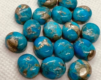 Turquoise pyrite 10X14mm Oval Cabs- Quality AAA-Pyrite  Turquoise, gemstone cabs Pack of 4 pc- Pyrite Turquoise Oval Cabochon