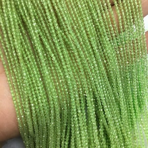 Peridot faceted Round 2-2.5mm, Length 14&quot; Micro faceted round beads. Top Quality faceted