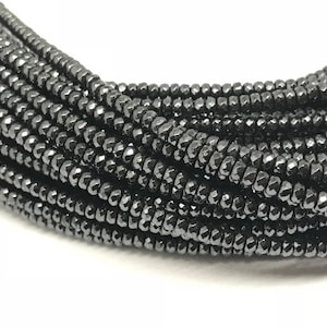 10 Strand Pack, Hematite Faceted Roundel, 3mm size, AAA Quality ,Natural hematite beads