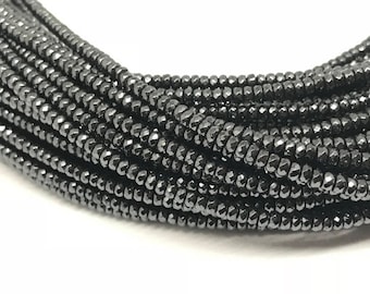 3MM Hematita Faceted Rondelles, AAA Calidad, longitud 40 Cm . Cuentas de Hematita Natural