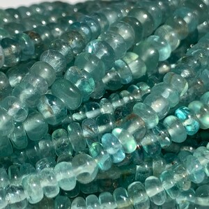 Apatite Roundel Beads  3 / 4mm / 3-4 mm size • 16 Inch Length • AAA Quality- Apatite Roundel Beads • Apatite Beads