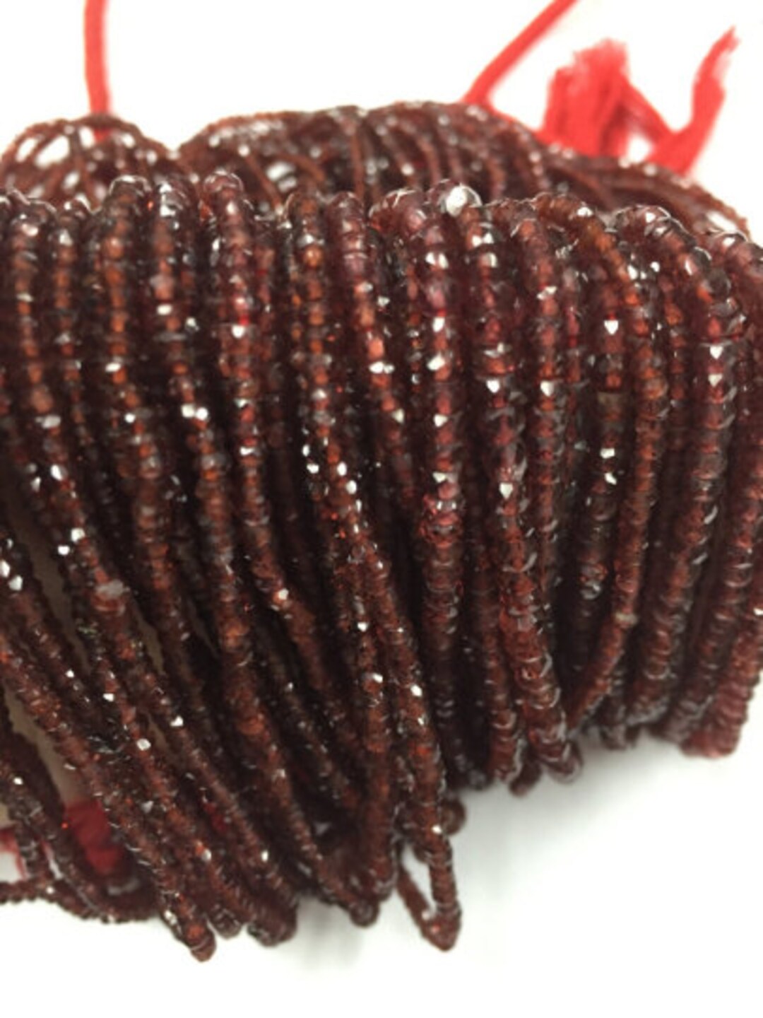 1 AAA Spessarite Garnet 6-7mm Faceted Roundel Bead 7466 main image 1