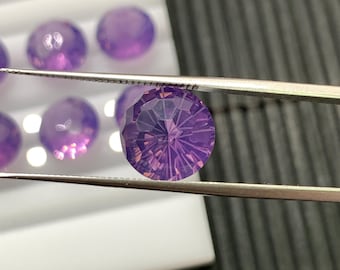 10 mm lavendelkwarts rond Duitse snit – verpakking van 1 stuk – lavendelkleur – AAA-kwaliteit