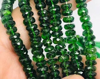 5 MM クロム ダイオプサイド ファセット ラウンド ビーズ、非常に良質 
