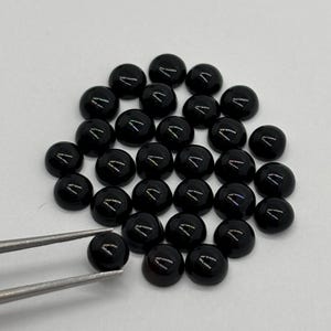 4MM Black Onyx cabs , loose gemstone, pack of 10 pieces. Black onyx cabochons.
