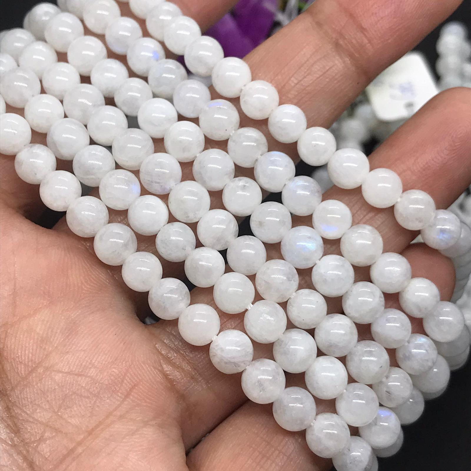 Natural Gray Moonstone Necklace – Handmade Silver Plated Charm