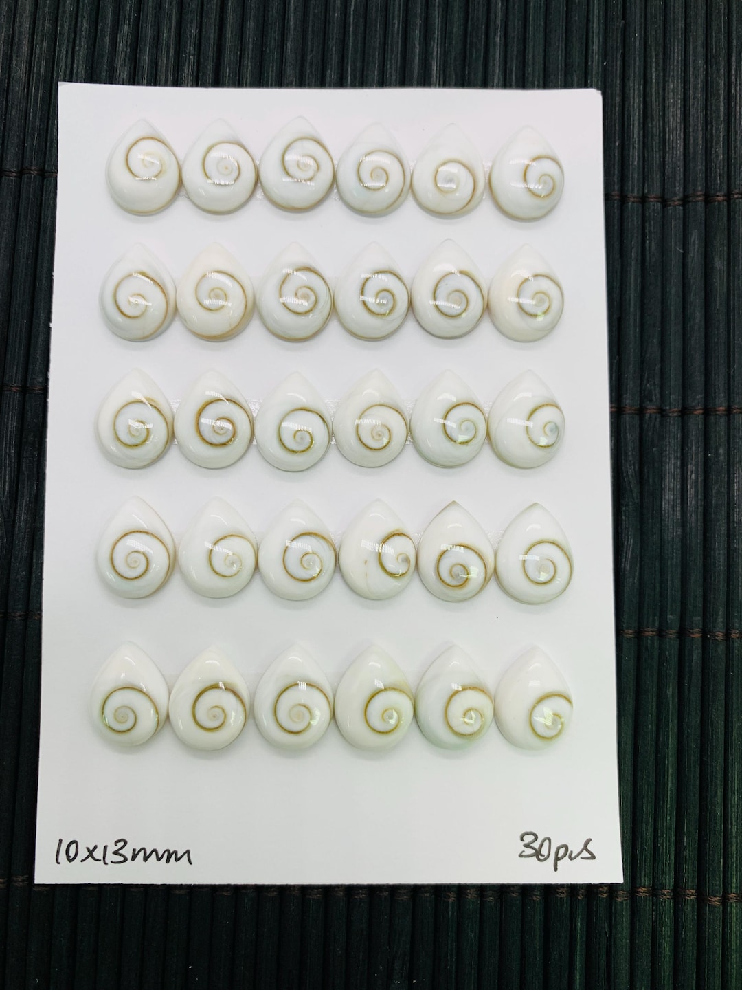 Shiva Shell Small Shiva Shell Pear Cabs • 10x13 Mm Size • Pack of 4 Pcs • AAA Quality ...