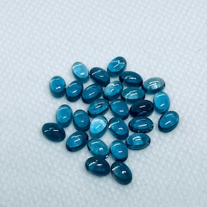 London Blue Topaz 4X6MM Smooth Oval Cabs,natural gemstone cabochon , Pack of 2 pc