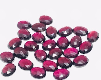 Garnet Rose Cut 8x10 mm Size - Pack of 4 Pcs  Garnet Faceted -  AAA Quality- Best for Jewelry making- One Side Cutting