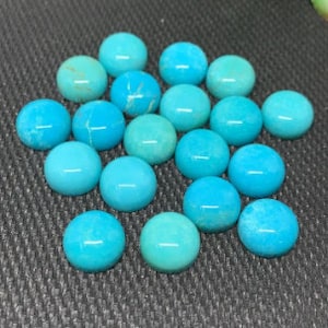 12 mm natürliche Türkis Cabs - Qualität AAA - Edelstein Cabochons Packung mit 1 Stück 100% natürlichem Türkis - Türkis rund Cabochon