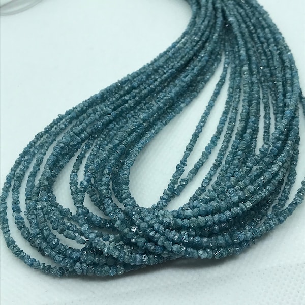 Blue Diamond Chips strand , length 16" Natural diamond chips, 24 carat strand , diamond beads in chip shape . size 3-3.5M
