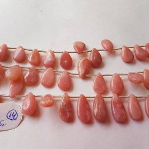 Pink Opal  Pear Shape, Length 8 Inches , Pear shape Size 8X13 MM ,Natural Opal , pink briolettes