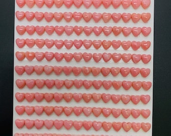 Queen Conch Shell Heart Cabs • 5 mm Size • Pack of 5 Pcs • AAAA Quality • Flat Back • Queen conch Shell Cabochons