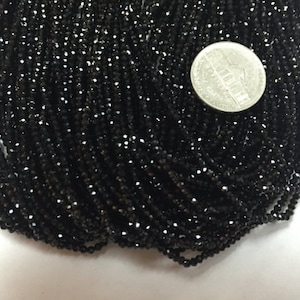 2MM Black Spinel Micro Cut Stone , natural gemstone micro faceted beads.