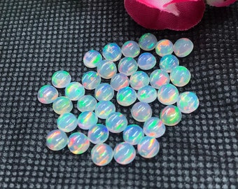 5MM Ethiopian Opal Round Pack 6 Pcs-Code #01- AAAA Quality (4A Grade) Opal Cabochon - Ethiopian Opal Round Cabochon