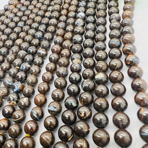 Australian Boulder 10MM Opal Beads • • AA Quality • Natural Australian Opal • Round beads