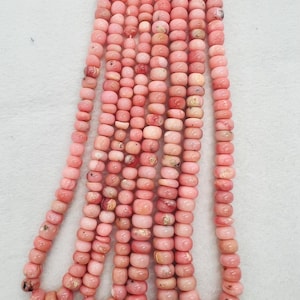 Pink Opal Roundel 7- 8mm , Top quality beads , Length 16 Inch, gemstone beads, Peruvian Pink Opal
