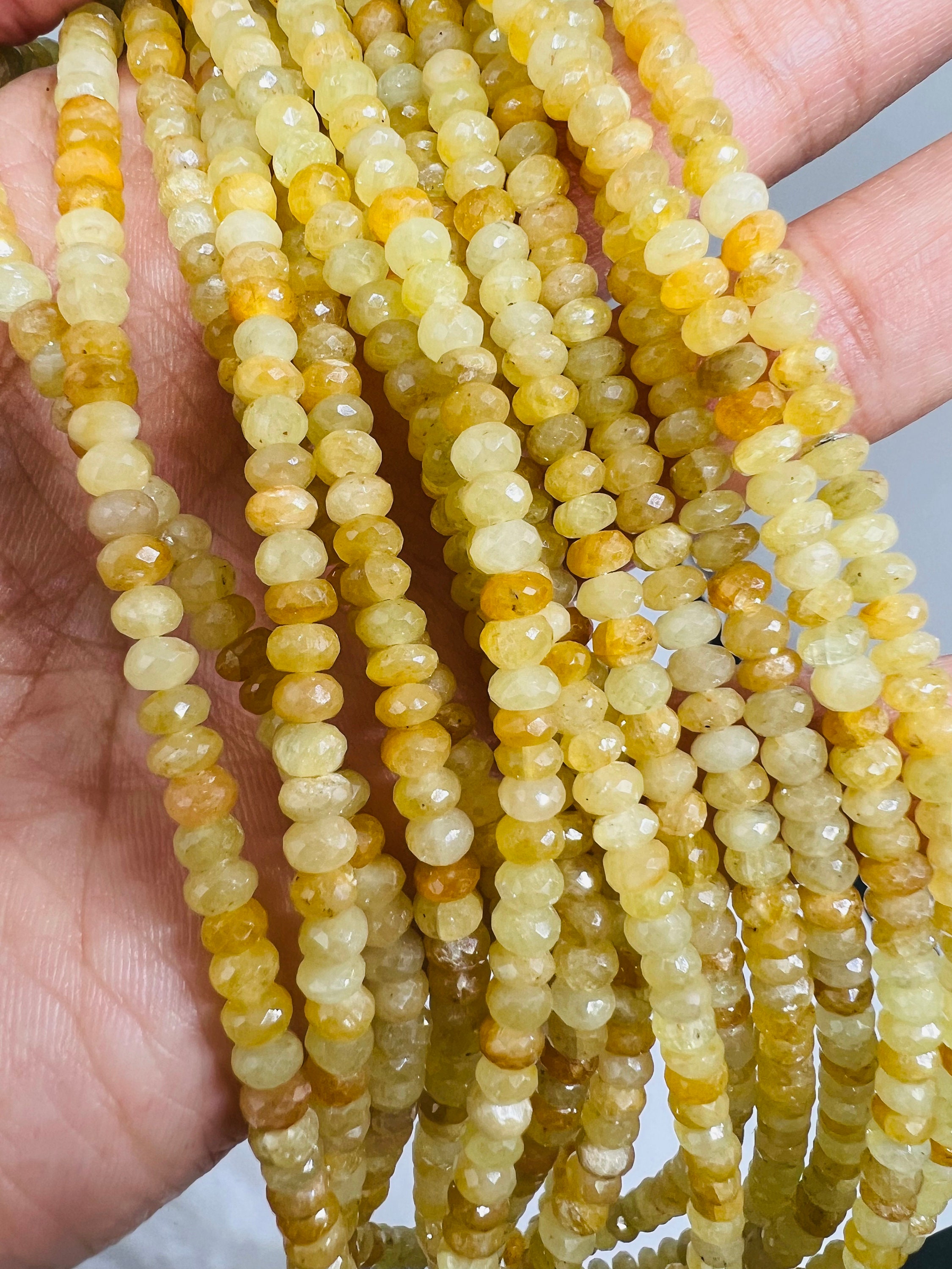 15" Strand Of 8mm Round Natural Yellow South American Topaz Loose Beads - AAA Quality