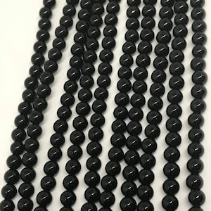 4MM Black Onyx Round Beads - Round beads, gemstone shape Length 16 Inch-