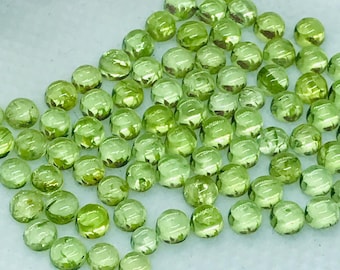 4MM Peridot Round Cabs , pack of 8 Pc. Natural Peridot Cabochon, loose gemstone cab . AA Quality