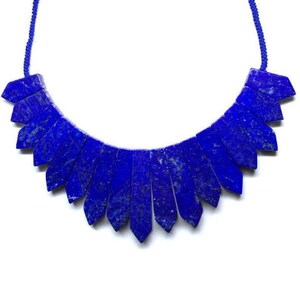 Lapis Necklace -CODE #24 -Lapis Square Shape Necklace- Lapis Fancy Necklace - Fancy Jewelry - Super Quality - Lapis Lazuli Necklace