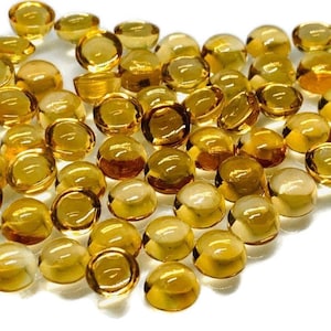 8mm Citrine Round Cabochons , Good yellow color cabs, Natural Citrine Cabs , Pack of 4 pcs