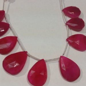 Pink Chalcedony Faceted Pear 21X30 mm Approx size in 8 &quot; Length