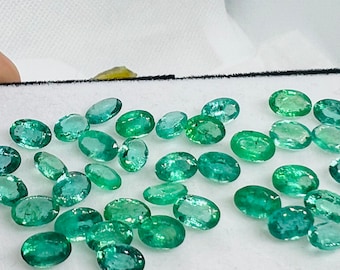 2 StückSmaragd 4 x 5 MM Oval Facettierten Schnitt - Natürlicher Smaragd Schnitt loser Stein - Herkunft Zambia, AAA grade